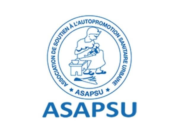 Logo for ASAPSU (Association de Soutien à l'Autopromotion Sanitaire et Urbaine) with image showing a mother sitting with her child